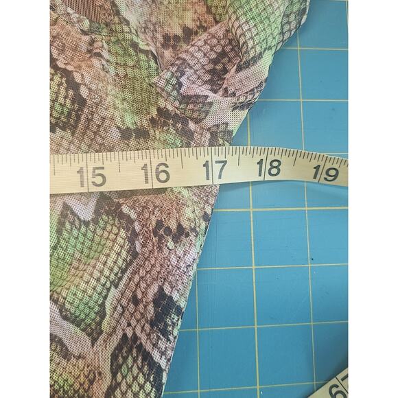 Dundas x Revolve Natasha Mini Dress Medium Snake Print Cut-Out Mesh Lined - Picture 15 of 16